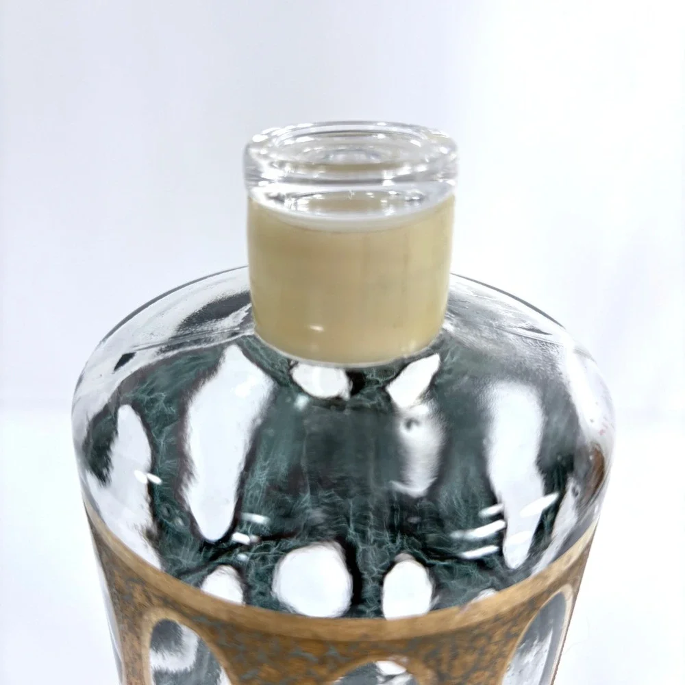 Vintage Culver Pisa Decanter‎ 22-karat Gold Gold Crackle Oval Cutout Barware